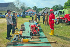 Gelar Pasukan dan Cek Sarpras, Tripika Sungai Menang OKI Siap Hadapi Karhutla