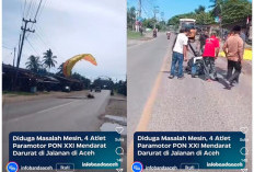 Detik-Detik Atlet PON XII Aceh Cabor Paramotor Mendarat Darurat di Jalan Pemukiman Warga