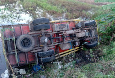 Kecelakaan Tunggal di Jalintim OKI, Truk Masuk Rawa, Sopir Meninggal di TKP