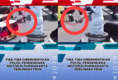 Pengendara Terlindas Truk Usai Jatuh Mendadak Diberhentikan Polisi, Bikin Warganet Berang