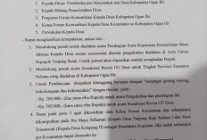 Pembagian SK & Sosialisasi UU Revisi Desa Dipungut Rp 700 Ribu, Kades di Ogan Ilir Curigai Ajang Bisnis Oknum