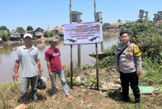 Empat Lokasi Rawan Serangan Buaya di Desa Sukadarma, Polsek Jejawi Pasang Spanduk Peringatan