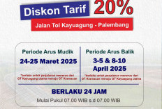 Diskon Tarif Tol 20 Persen di Ruas Kayuagung-Palembang Mulai Berlaku Ditanggal Ini